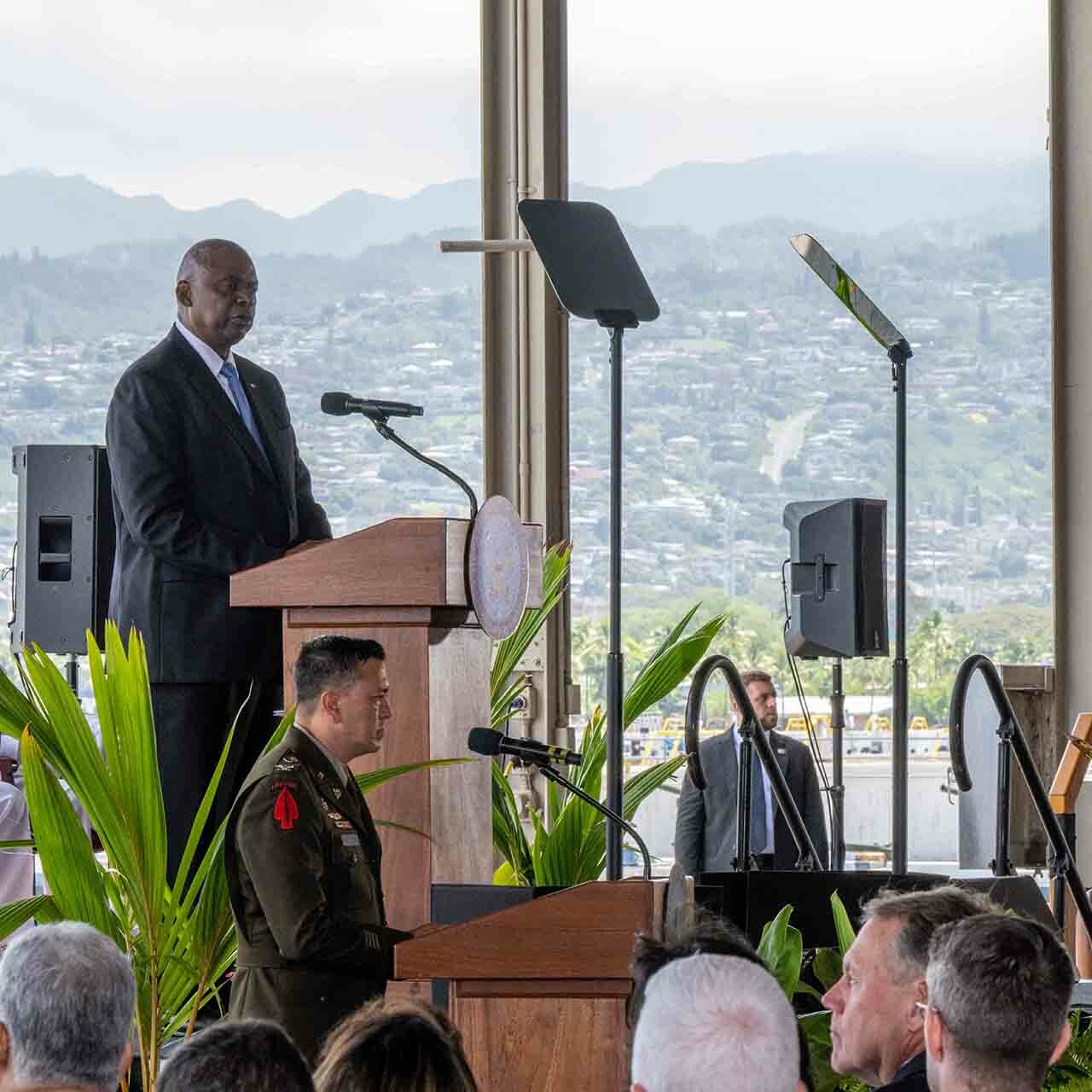 Lloyd Austin, Pearl Harbor 2024 - photo courtesy of Pentagon